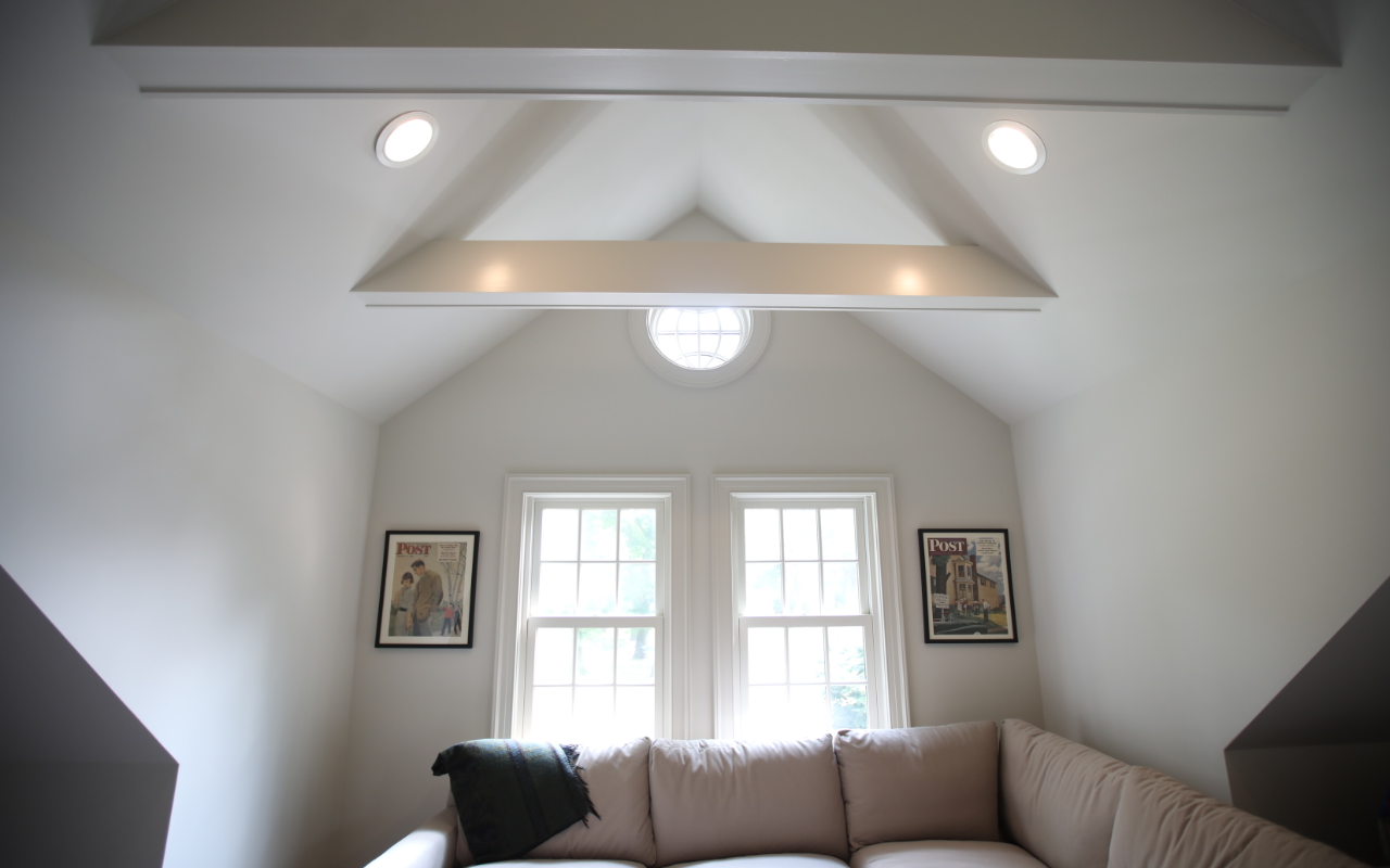 Bright interior with the best white paint on walls and trim