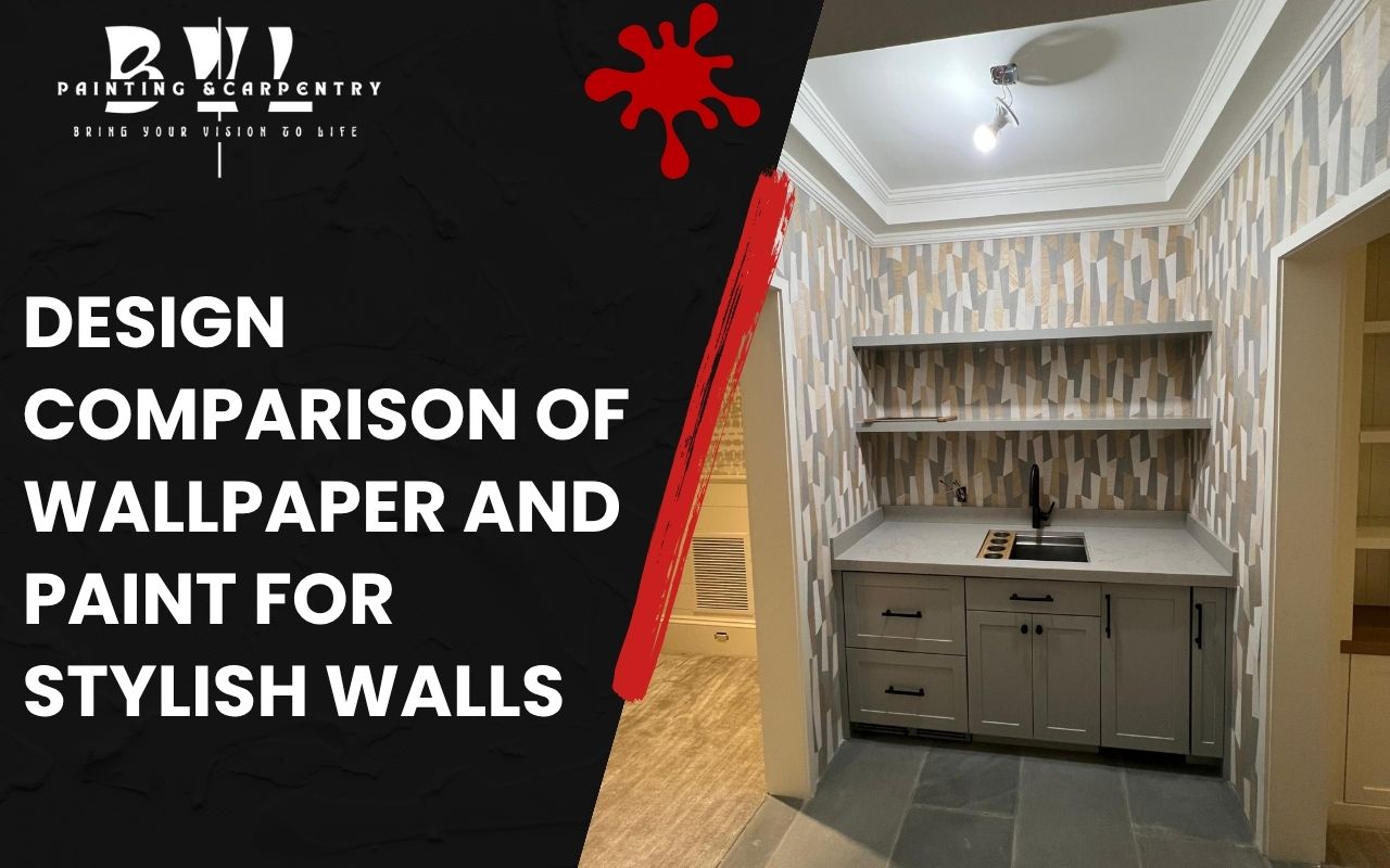 Bold patterned wallpaper on a feature wall in a modern home