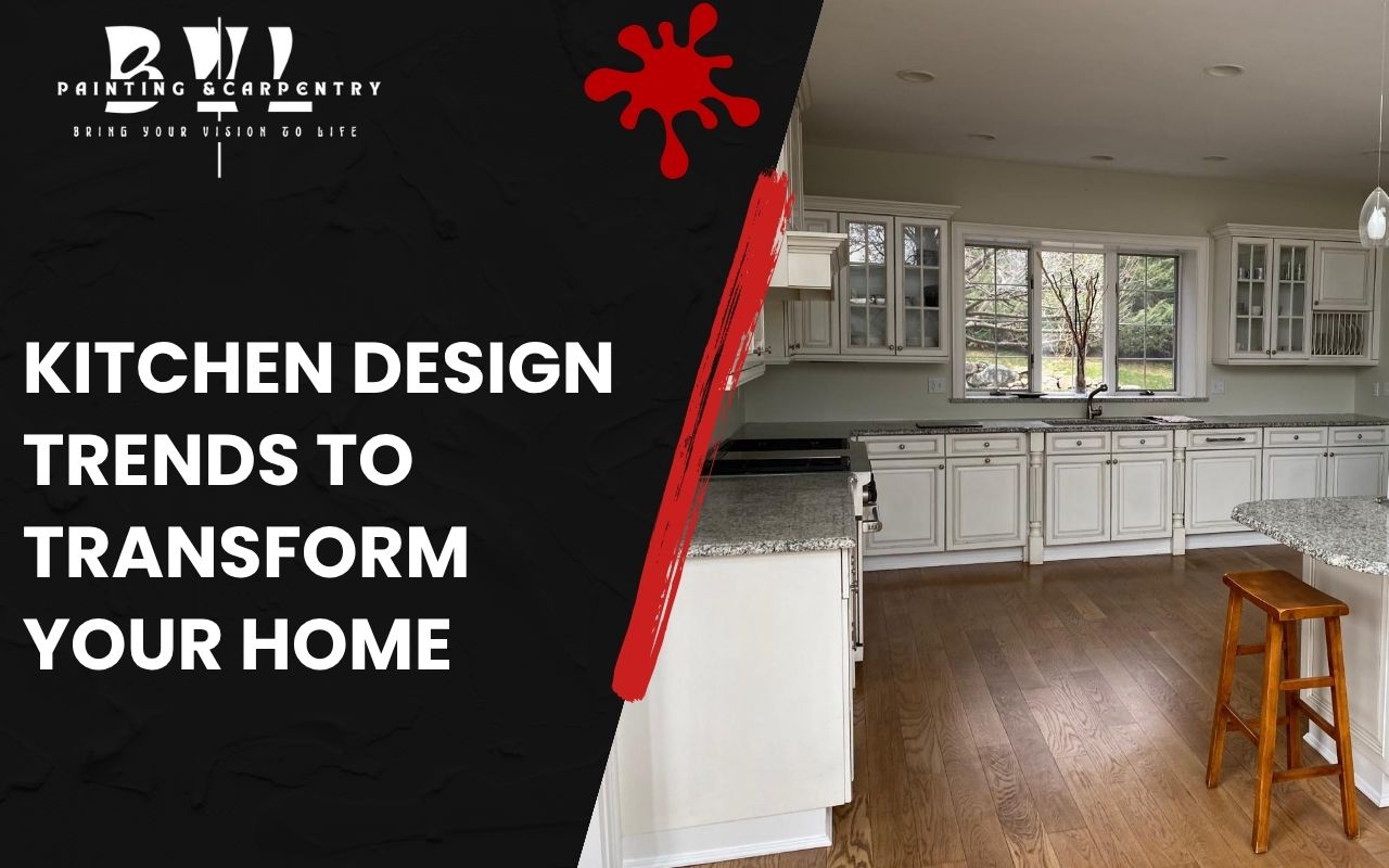 Modern kitchen showcasing 2025 design trends, including warm lighting and textured cabinets