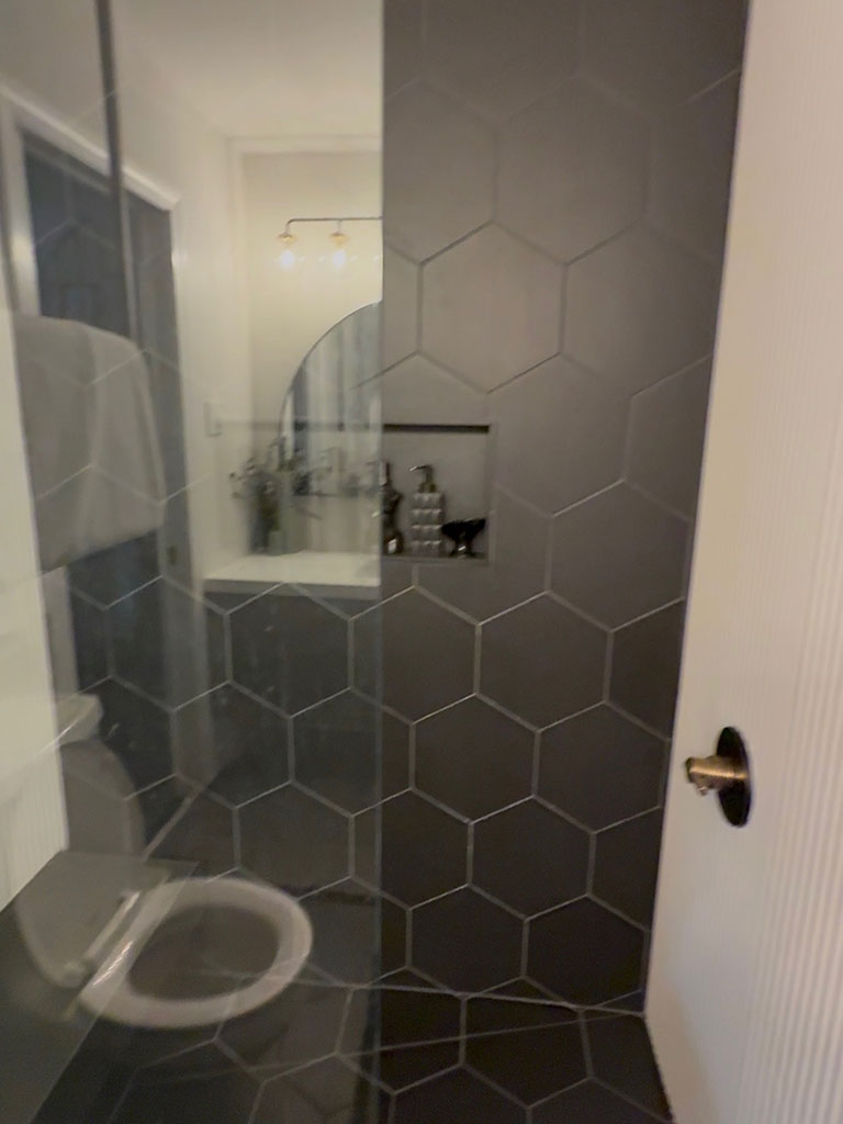 Customized Ridgefield home interior with unique shelves and accent walls