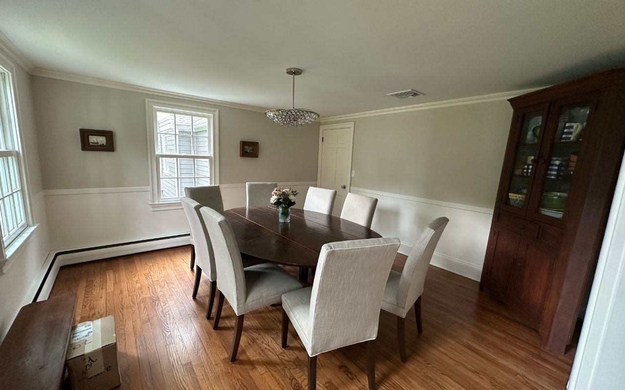 Wallpaper installation in Greenwich CT on a modern commercial office accent wall