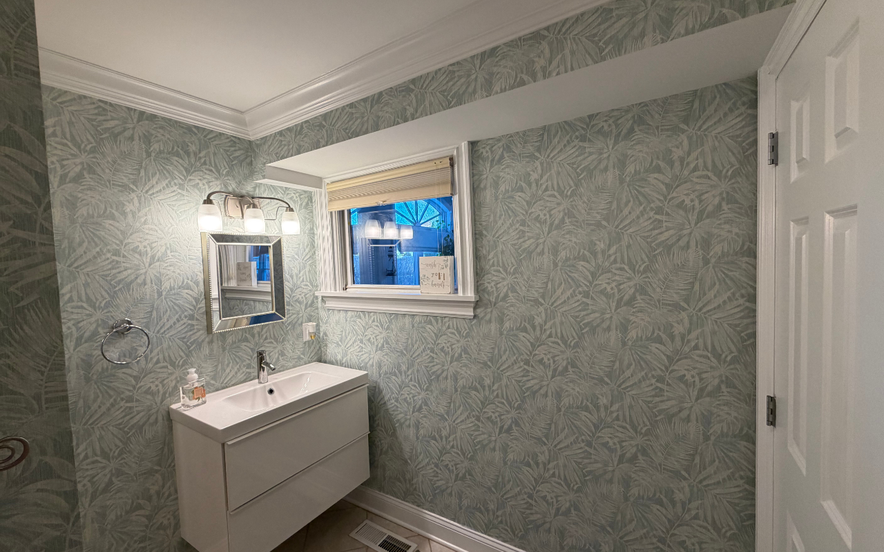 Moisture resistance wallpaper vs paint comparison for a bathroom wall