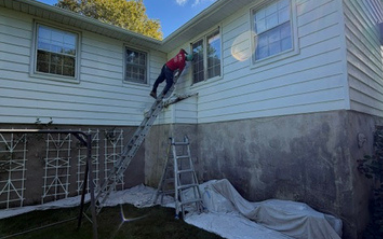 Remove leaf stains from siding using a gentle exterior cleaning method