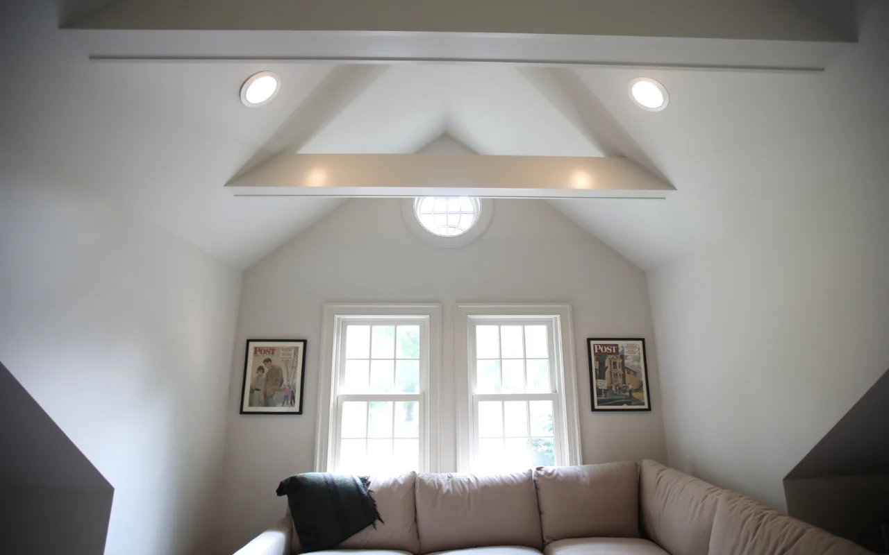 Bright interior with the best white paint on walls and trim