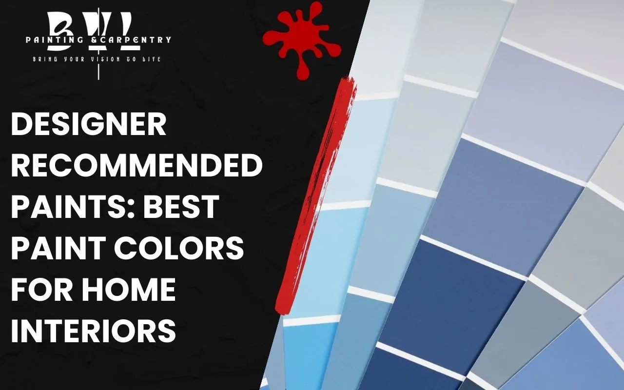 Designer paint color samples for home interior use in 2025