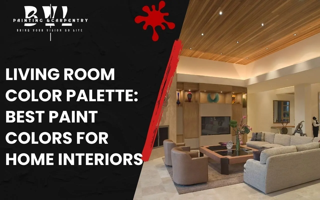 Living room with a warm and modern paint color palette