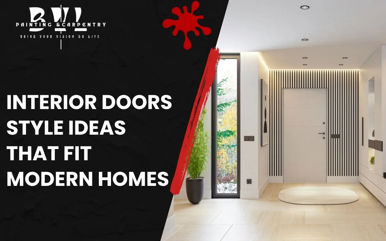 Modern white flush interior door in a minimalist home