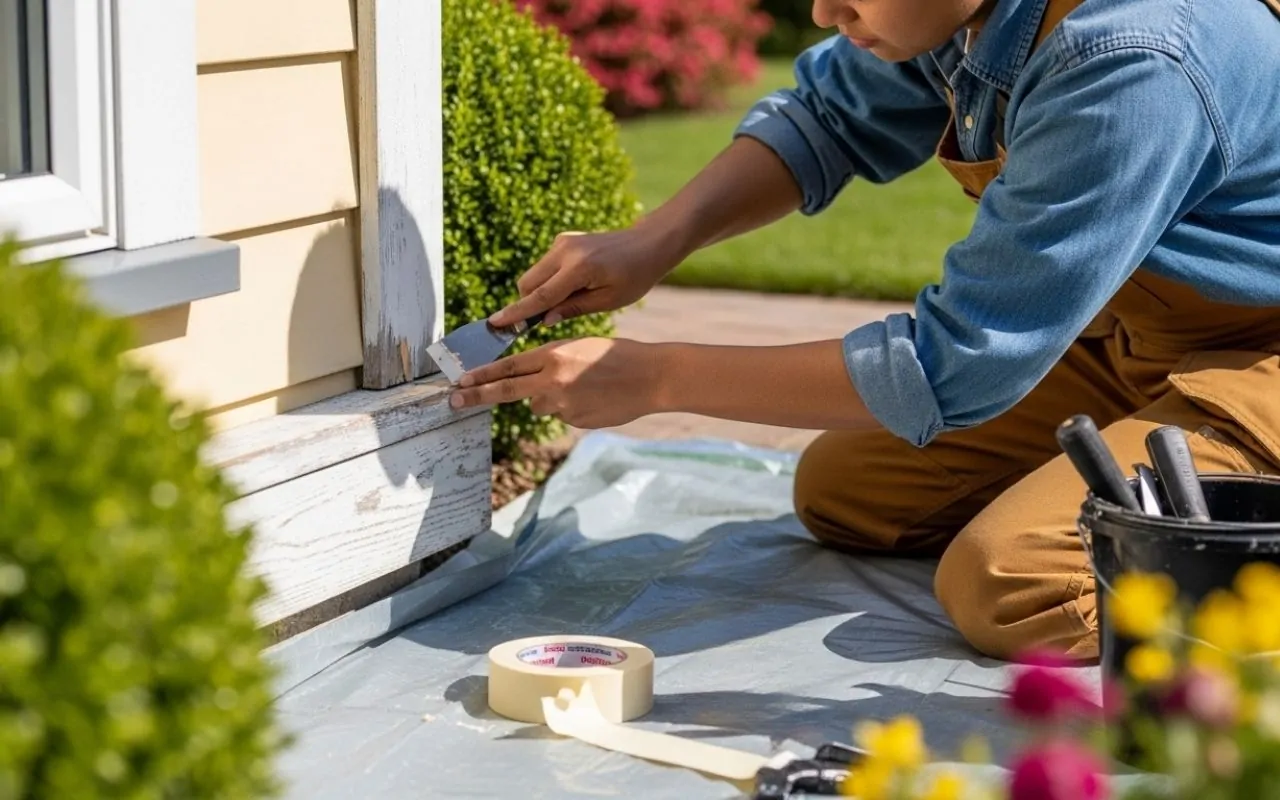 repair wood trim before painting outdoors on home exterior